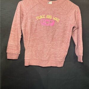 Cotton On Kids Long Sleeve Tee Pink 'Peace and Love'